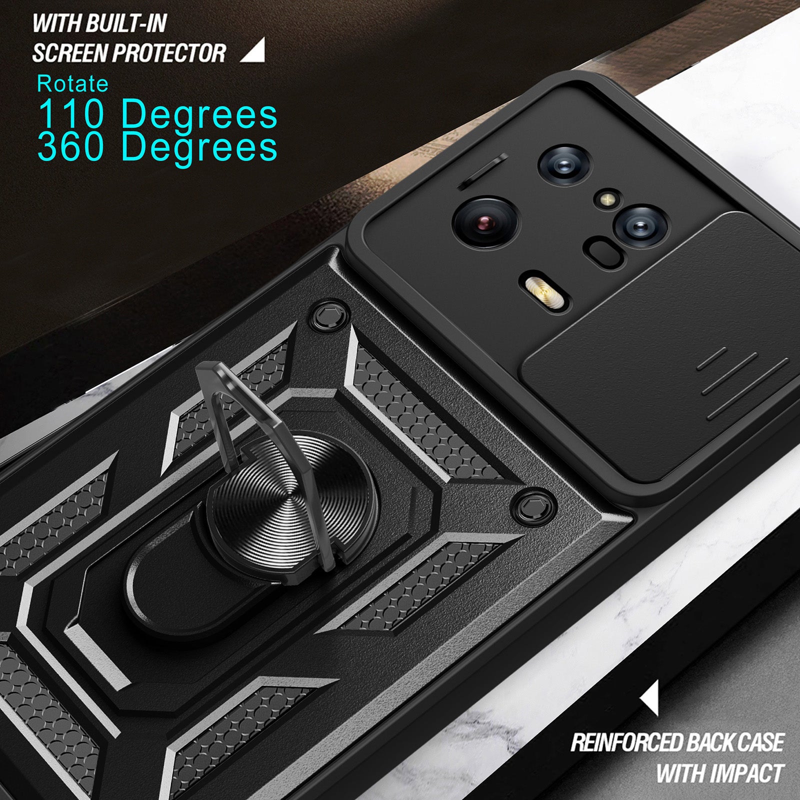 For Xiaomi 13 Pro 5G Ring Holder Kickstand Phone Case PC TPU Slide Camera Protector Back Cover For Xiaomi 13 Pro 5G Ring Holder Kickstand Phone Case PC TPU Slide Camera Protector Back Cover